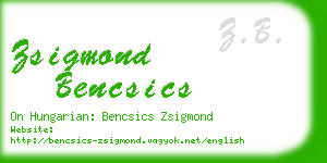 zsigmond bencsics business card